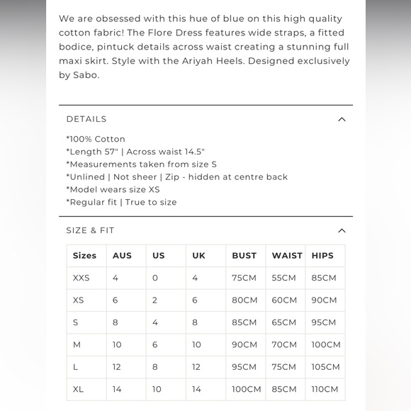 Sabo Skirt Blue Maxi Dress XXL - Picture 4 of 11